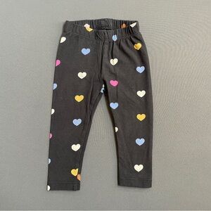 GAP Kids Black Leggings with Colorful Hearts